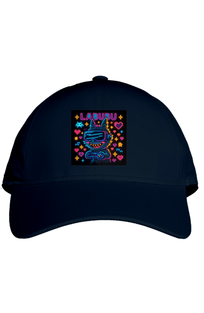 Кепка з принтом "Лабубу". Vrочки, геймеркультура, геймпад, іконкиаркади, кіберарт, лабубу, неонгеймінг, піксельарт, ретроаркада, світиться. 2070702
