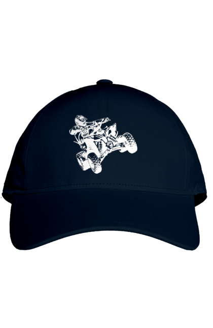 Кепка з принтом "Людина На Квадроциклі Білий". Гонки, квадроцикл, экстрим. 2070702