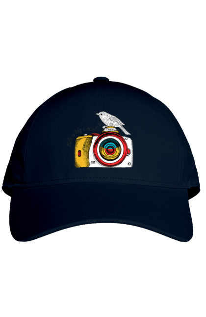 Кепка з принтом "Фотоапарат І Пташка". Камера, пташка, фотоапарат, фотограф. 2070702