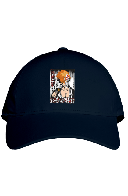 Кепка з принтом "Бліч Куросакі Ічіґо". Anime, bleach, ichigo kurosaki, manga, аніме, бліч, ічіго, куросакі ічіґо, манга. 2070702