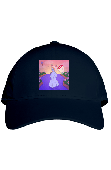 Cap with prints Purple Girl On The Hunt. Girl, naked, net. 2070702