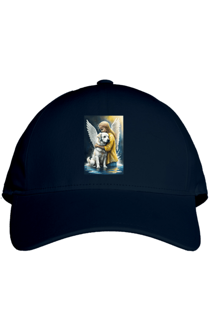 Кепка з принтом "Дівчинка та собака ангел [память загиблим тваринам]". Дівчинка та собака, крим, нова каховка, память загиблим тваринам, собака ангел, україна, херсон. 2070702