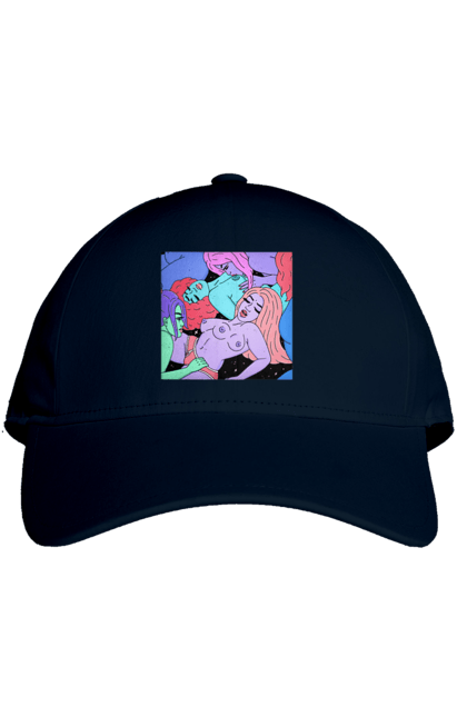 Cap with prints Alien Girls. Aliens, girls, multicolored, space. 2070702