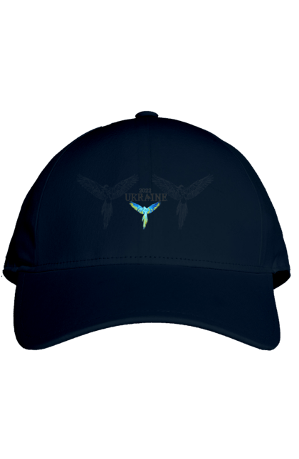 Кепка з принтом "Україна 2022". 2022, війна, дизайн, контур, папуги, патріотичне, прапор, птах, україна. 2070702