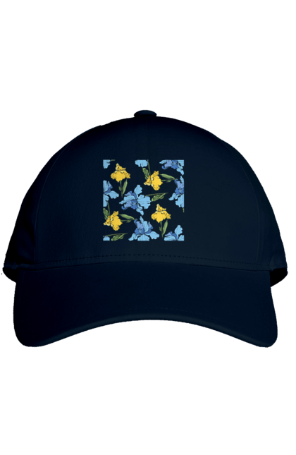 Кепка з принтом "Квіти Іриси". 8 березня, andreyanush, весна, весняний подарунок, день матері, день народження, літній подарунок, літо, подарунок дружині, подарунок коханій, подарунок мамі. 2070702