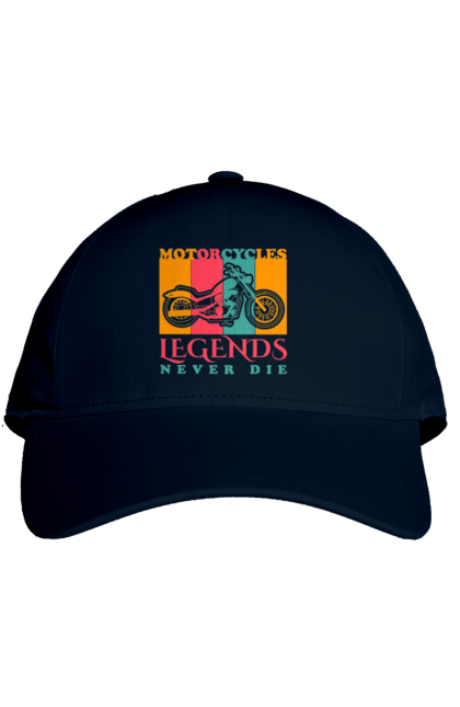 Кепка з принтом "мотоцикл легенда". Легенда, мотоспорт, мотоцикл. 2070702