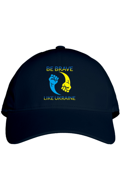 Кепка з принтом "Будь сильним як Україна". Будь сильним, війна, всу, збройні сили україни, зсу, прапор україни, стяг, українська символіка, флаг, як україна. 2070702