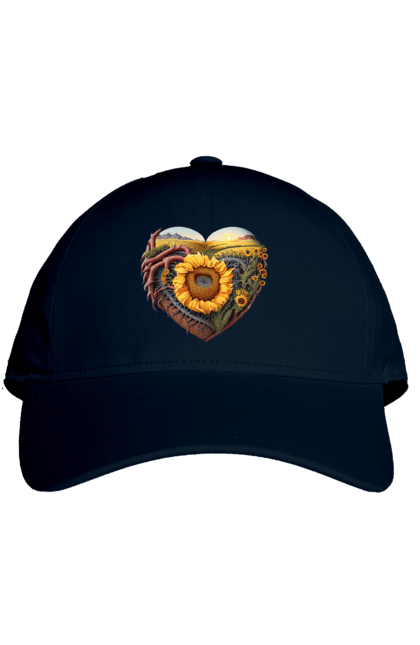 Кепка з принтом "Символи України". Небо, поле, пшениця, символи україни, соняшник, україна. 2070702