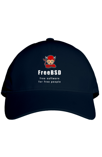 Кепка з принтом "Freebsd Для Вільних". Bsd, freebsd, unix, адміністратор, айті, айтішник, безкоштовна, безкоштовно, бестія, білий, вільна, демон, демонесса, доступність, незалежність, операційна система, ос, програміст, програмне забезпечення, свобода, сисадмін, система, системний адміністратор, софт, текст, червоний. 2070702