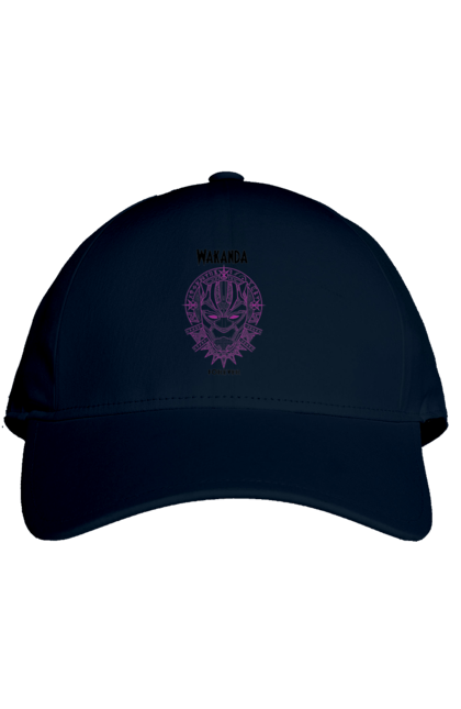 Cap with prints Wakanda Forever. Black panther, marvel, t`challa, wakanda, wakanda forever. 2070702