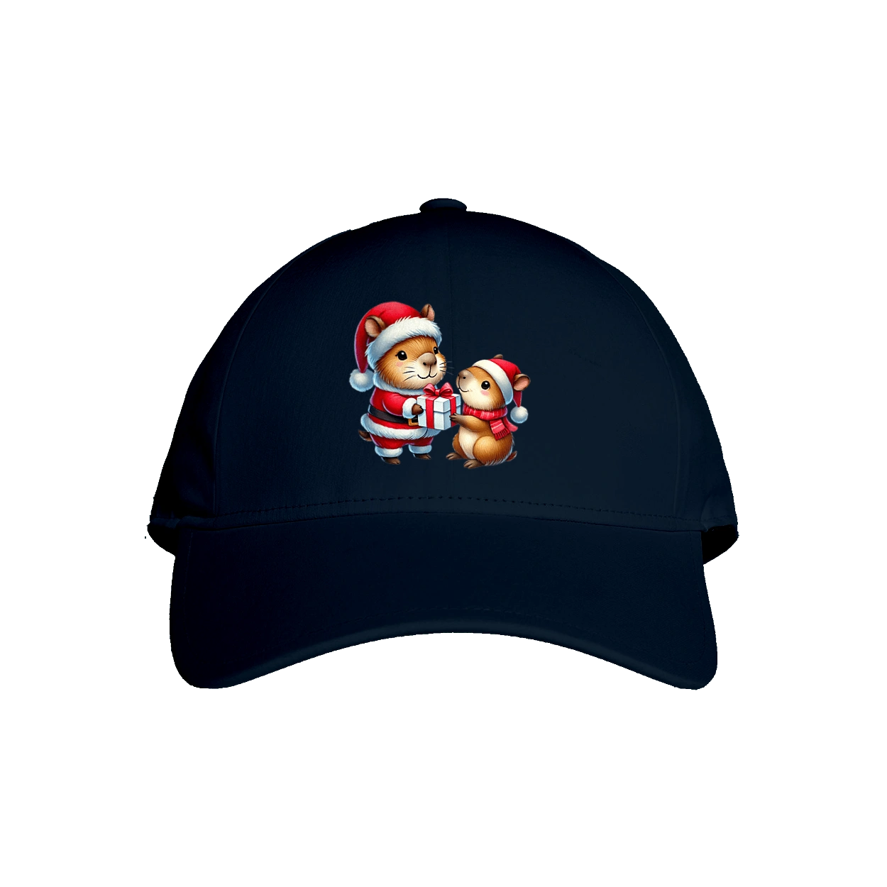 Christmas Capybara with a Gift