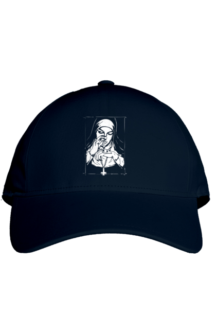 Cap with prints The nun sniffs the powder. Cool, cross, fashionable, nun, popular. 2070702
