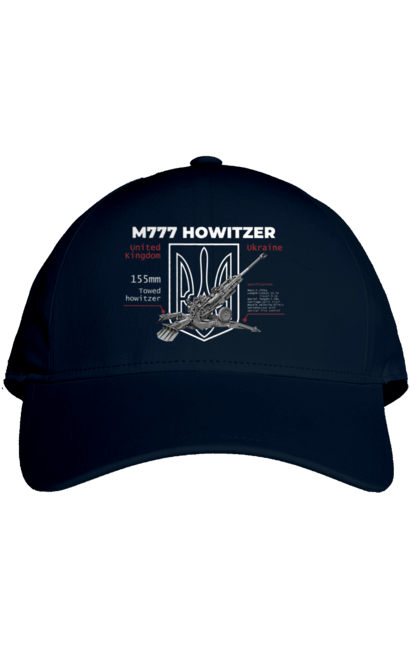 Cap with prints 155 мм M777. Archer, bayraktar, himars, howitzer, javelin, m777, patriot, weapons, zaluzhny. 2070702
