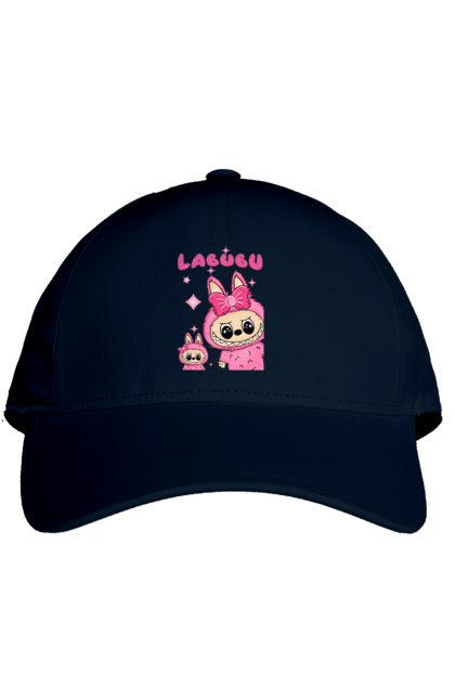 Кепка з принтом "Лабубу". Іграшка лабубу, лабубу, лабубу кока кола, мерч лабубу, мила, рожева лабубу, смішна лабубу. 2070702