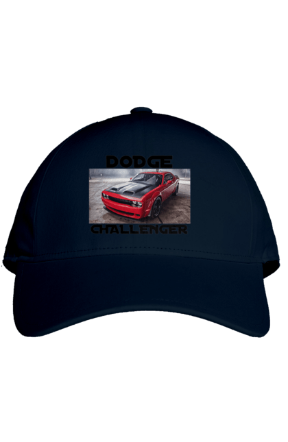 Кепка з принтом "Додж челенджер". Авто, автомобіль, американська легенда, додж челенджер, класичний автомобіль, культове авто, масл кар, потужний автомобіль. 2070702
