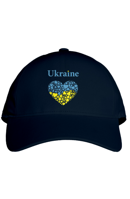 Кепка з принтом "Ukraine Heart". Прапор, серце, україна. 2070702