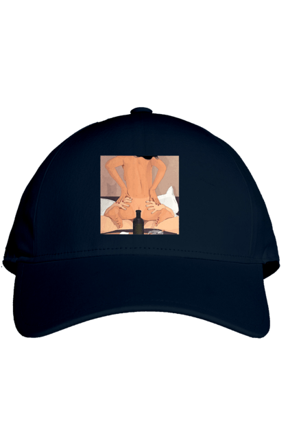 Кепка з принтом "Гола Дівчина, Пляшка І Сигарети". Гола, зверху. 2070702