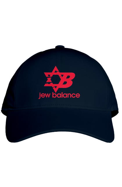 Кепка з принтом "Jew Balance Red". New balance, гумор, еврейські, жарти, жартівливі, літні, прикольні, червоний. 2070702