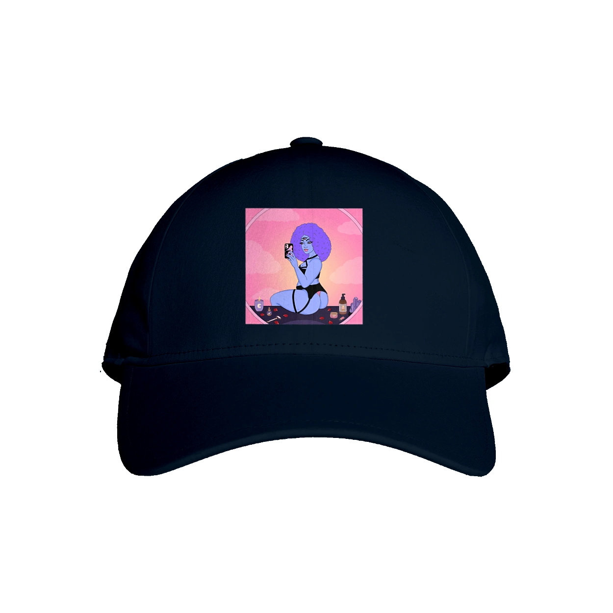 Purple Girl Photo In The Mirror