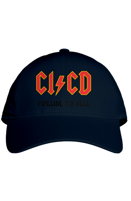 Кепка з принтом "CI/CD pipeline to hell". Cicd, cicd pipeline, devops, pipeline, інженер, програмне забезпечення, програмування, розробка, розробка по. 2070702