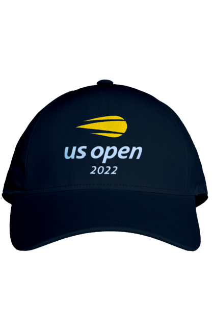 Кепка з принтом "Тенісний турнір US Open 2022". Великий теніс, відкритий чемпіонат, гравці, м`яч, нью йорк, призовий фонд, ракетка, спонсор, хард, чемпіонат америки. 2070702