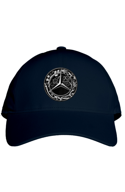 Кепка з принтом "Mercedes Benz Лого Арт". Авто, автомобіль, логотип мерседес, машини, мерс, мерседес. 2070702