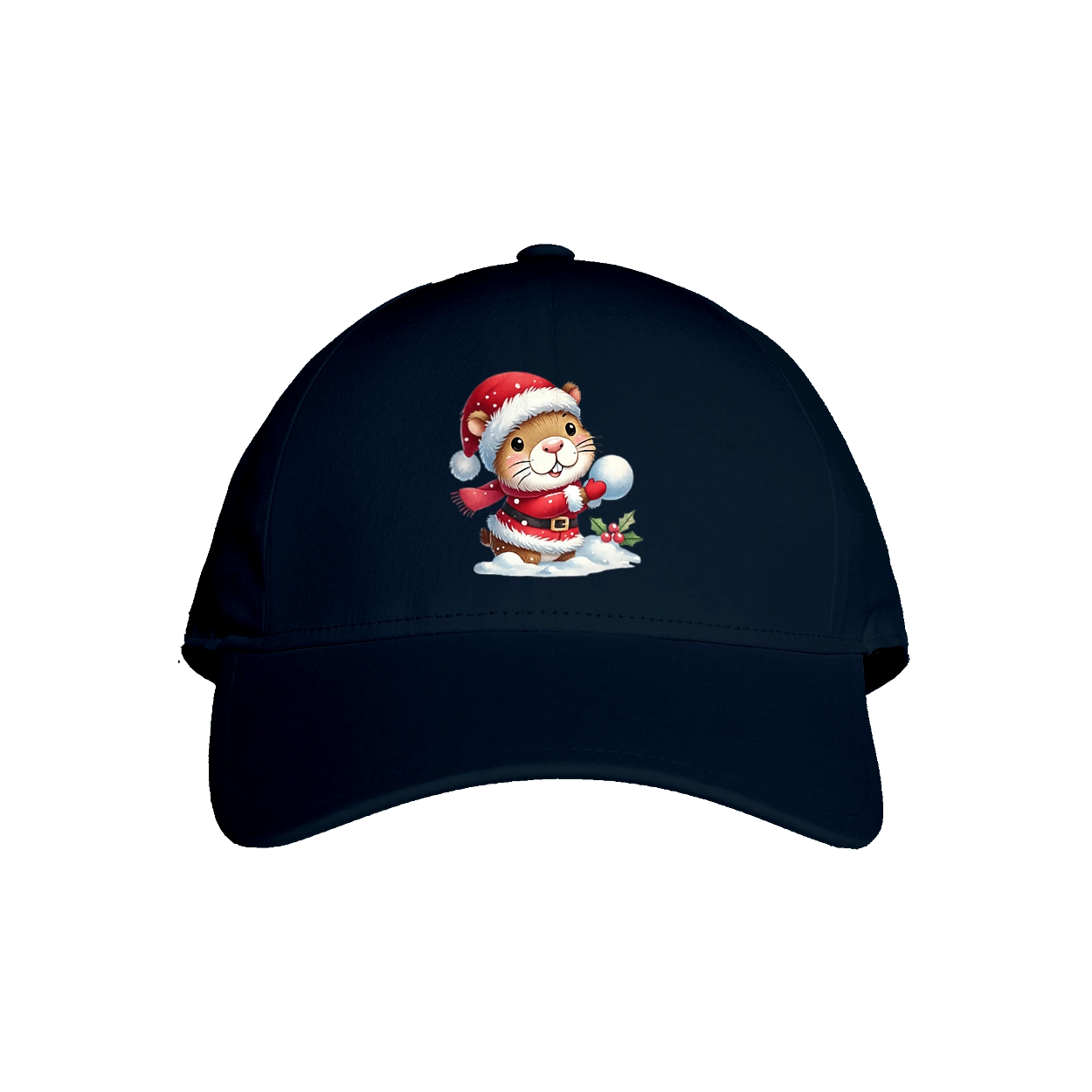 Капибара играет в снежки