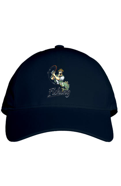 Cap with prints Fishing. Fish, fishing, summer, vacation. 2070702