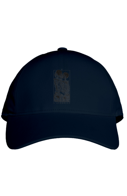 Кепка с принтом Влюбленные скелеты. Зубы, карта, кости, любовь, поцелуй, скелеты, таро, череп. 2070702