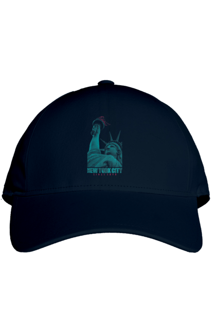 Кепка з принтом "Нью Йорк". Big apple, америка, міста, написи, нью йорк, нью-йорк, статуя свободи, сша, туризм, штати. 2070702