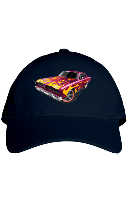 Кепка з принтом "Кастом автомобіль". Авто, автомобіль, аерографія, вогонь, кастом, машина, полум я, тюнінг. 2070702