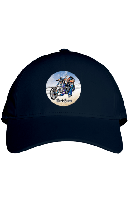 Cap with prints Old school. Auto moto, motorcycle, music band, old hardening, performers, rock band. 2070702