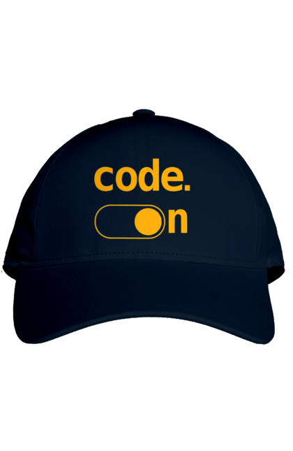 Кепка з принтом "Код увімкнено". Айті, айтішник, для айтішника, для програміста, код увімкнено, подарунок айтішнику, подарунок програмісту, програміст, розробник. 2070702