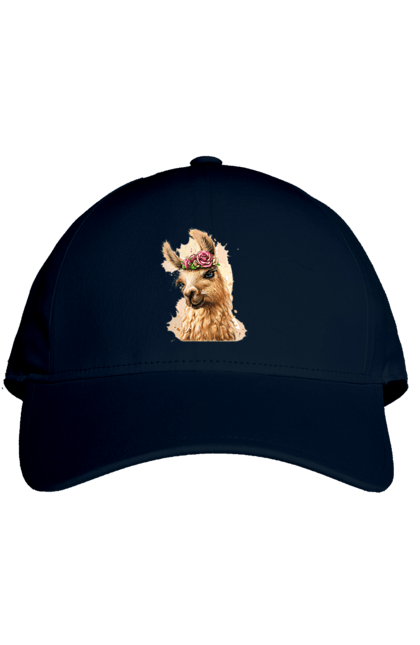 Кепка с принтом Лама Портрет. Животное, лама, портрет. 2070702