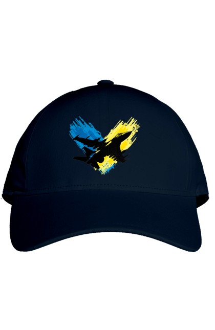 Кепка з принтом "Літак F 16". З прапором, зсу, літак, літак f16, патріотична, прапор, ф16. 2070702