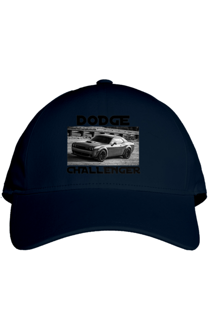 Кепка з принтом "Додж челенджер". Авто, автомобіль, американська легенда, додж челенджер, класичне авто, культовий автомобіль, масл кар, потужний автомобіль. 2070702