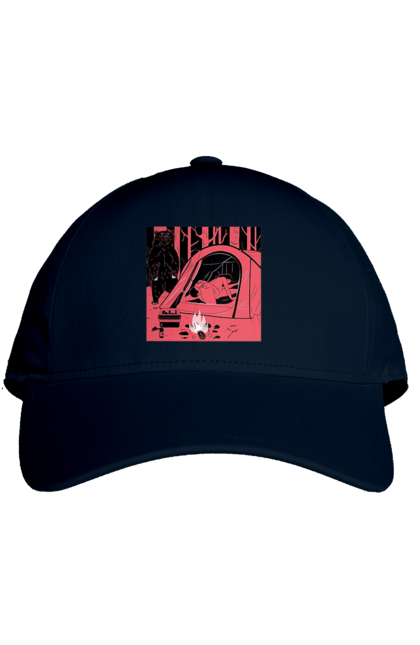 Кепка з принтом "69 В Палатці". 69, ведмідь, ліс, палатка, секс. 2070702