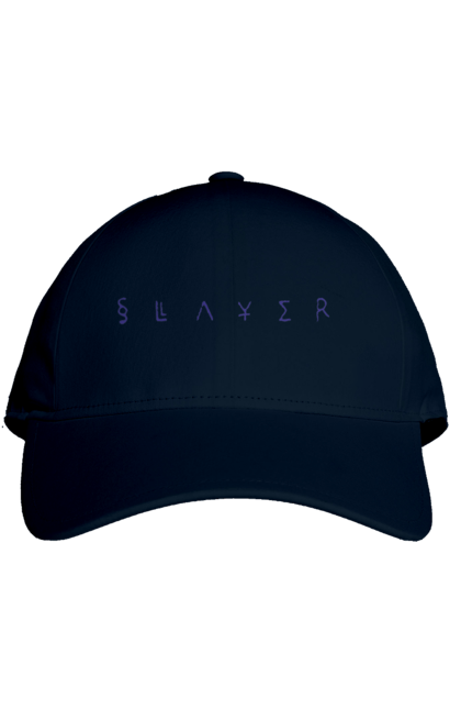 Cap with prints Slayer. Groove metal, group, metal band, music, nu metal, scull, slayer, speed metal, thrash metal. 2070702