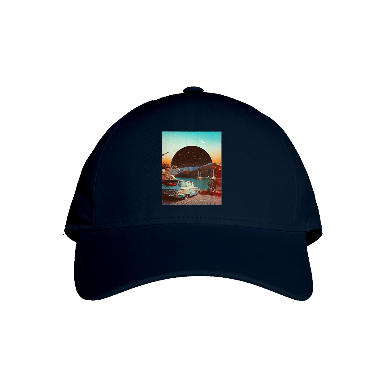 Картина, машина у речки