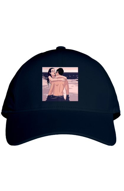 Кепка з принтом "Парочка Обнімається В Річці". Голо, кохання, пара. 2070702