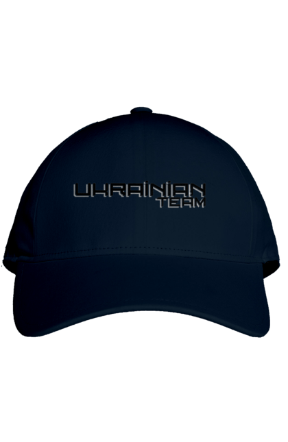 Cap with prints Ukrainian team. Cool inscriptions, inscriptions, patriotic inscriptions, patriots, ukrainian team. 2070702