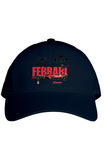 Cap with prints Scuderia Ferrari Formula 1. Auto, automobile, bolide, car, ferrari, formula 1, motorsport, race, scuderia ferrari. 2070702