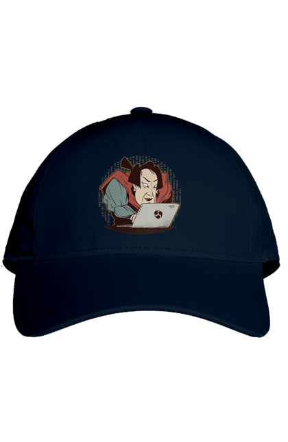 Кепка з принтом "Ніндзя програміст". Angular, c, css, html, it, javascript, jquery, php, python, react, svelt, vue, айтишник, айті, гумор, код, кодувати, прогер, програміст, програмісти, ти ж, ти ж програміст, тиж програміст. 2070702