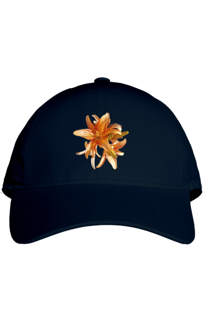 Кепка з принтом "Оранжева лілія". Квітка, краса, лілія, оранжевий, помаранчевий, природа, сонячний. 2070702
