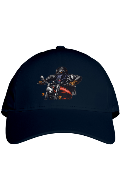 Кепка з принтом "Горила На Мопеді". Горила, мопед, швидкість. 2070702
