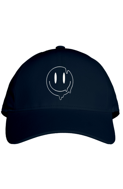 Кепка з принтом "Літній Смайлик". Весела пика, веселий смайлик, жарко, комп`ютерна посмішка, людина з посмішкою, пика, поплив, посмішка, смайл гарного настрою, смайлик, спітнілий смайлик, тече, усміхнене пика, усміхнений чоловічок, чоловічок з посмішкою. 2070702