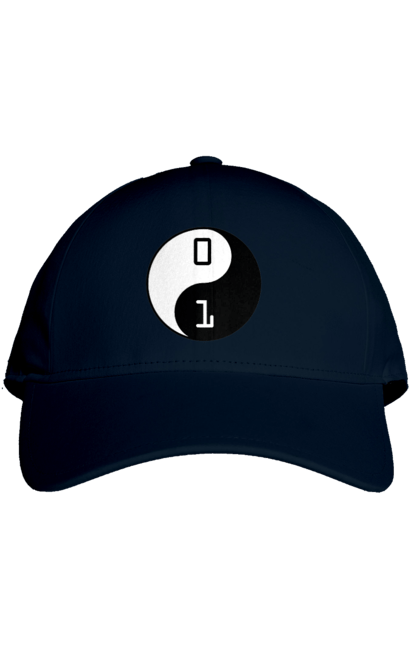 Кепка з принтом "Інь Янь". Angular, c, css, html, it, javascript, jquery, php, python, react, svelt, vue, айтишник, айті, гумор, код, кодувати, прогер, програміст, програмісти, ти ж, ти ж програміст, тиж програміст. 2070702