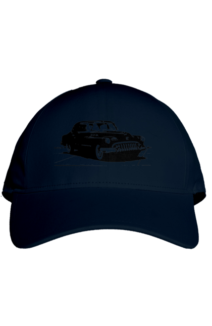 Кепка з принтом "Авто.6". Авто, графіка, малюнок, ретро авто, чорно-білий. 2070702