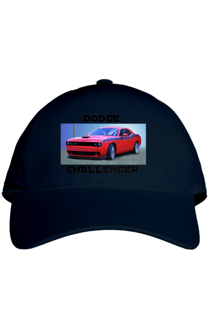 Кепка з принтом "Додж челенджер". Авто, автомобіль, американська легенда, додж челенджер, класичний автомобіль, культовий автомобіль, масл кар, потужне авто. 2070702