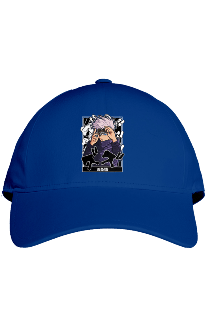 Кепка з принтом "Магічна битва Годжо". Anime, gojo, jujutsu kaisen, manga, аніме, годжо, магічна битва, манга, містика, темне фентезі. 2070702